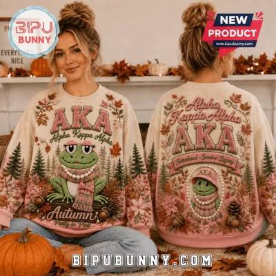 Alpha Kappa Alpha Sorority Frog Mascot Autumn Ugly Sweater