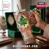 Alpha Kappa Alpha Stained Glass Rose Stanley Tumbler featuring pink roses, green ivy, and AKA lettering on a metal cup.