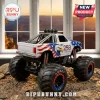 Apex Diecast USA 250th Anniversary Freedom Crusher monster truck with eagle and flag decals on rocky terrain.