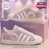 Ariana Grande x Adidas 7 Rings Lavender casual shoes featuring pastel purple gradient, moon graphics, and floral bow accents.
