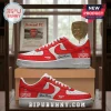 Arsenal FC 2026 Premier League Champions Custom Air Force 1 sneakers in red and white with personalized name text.