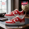 Arsenal FC 2026 Premier League Champions Custom Air Force 1 sneakers in red and white with personalized name detail.