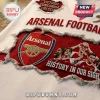 Arsenal Football Club History In Our Sights shirt featuring a distressed fabric patch with the team crest and players.