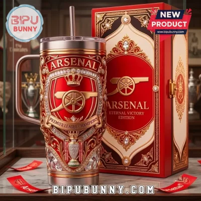 Arsenal Premier League Champions Gold YETI Handle Tumbler