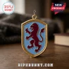 Aston Villa FC 24 Day Christmas Ornament Advent Calendar featuring a gold-framed shield with a maroon lion on light blue.