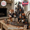 Auburn Tigers Halloween Haunted Castle Block Countdown Calendar with an orange tiger mascot, mini ghosts, and team logo.