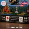 Bell 47 Helicopter 80th Anniversary Building Block Set model featuring a forest fire scene with a Canadian flag plaque.
