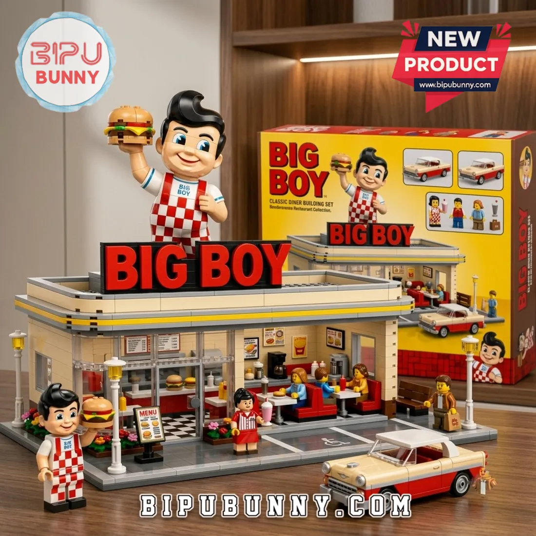 Big Boy Retro American Diner Building Brick Set Big Boy Retro American Diner Building Brick Set