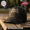 Black Sabbath Midnight Cathedral Camo Gothic Baseball Cap featuring gold cathedral graphic on a dark camouflage fabric.