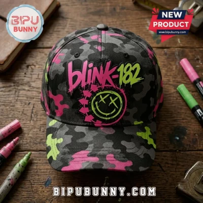 Blink-182 Neon Smiley Camo Cap Blink-182 Neon Smiley Camo Cap