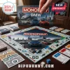 BMW Monopoly Collector Edition Board Game with branded tokens, car imagery, and game box on a dark wooden table.