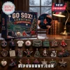 Boston Red Sox Christmas Ornament Advent Calendar showing 24 numbered baseball-themed decorative pieces on a wooden table.