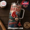 Boston Red Sox MLB 40oz YETI Tumbler With Handle featuring Fenway Park graphics, red socks logo, and a hanging keychain.