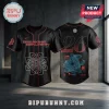 Breaking Benjamin Failure black baseball jersey featuring red piping, front mandala graphic, and number 26 on the back.