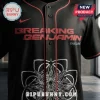 Breaking Benjamin Failure black baseball jersey featuring red text graphics and a large white floral star emblem design.