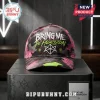 Bring Me The Horizon Neon Camo Logo Cap featuring pink and grey camouflage print with white band logo and hexagram symbol.