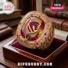 Brisbane Broncos 38th Anniversary Luxury Ring featuring gold metal, red gemstone center, and team horse emblem.