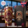 Brisbane Broncos 38th Anniversary Tie Dye Stanley Tumbler with team logo, stadium graphic, and years 1988-2026 on display.