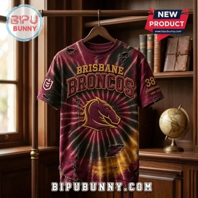 Brisbane Broncos 38th Anniversary Tie Dye T-Shirt