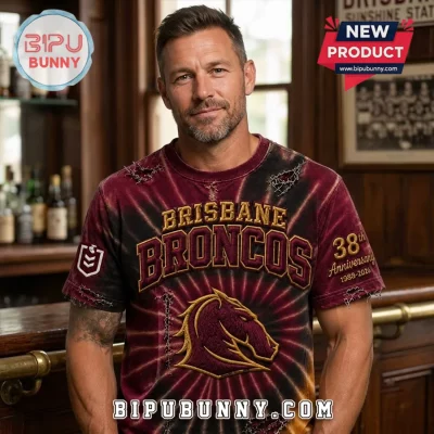 Brisbane Broncos 38th Anniversary Tie Dye T-Shirt