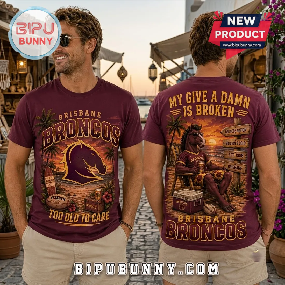 Brisbane Broncos Maroon Summer Mascot Shirt Brisbane Broncos Maroon Summer Mascot Shirt