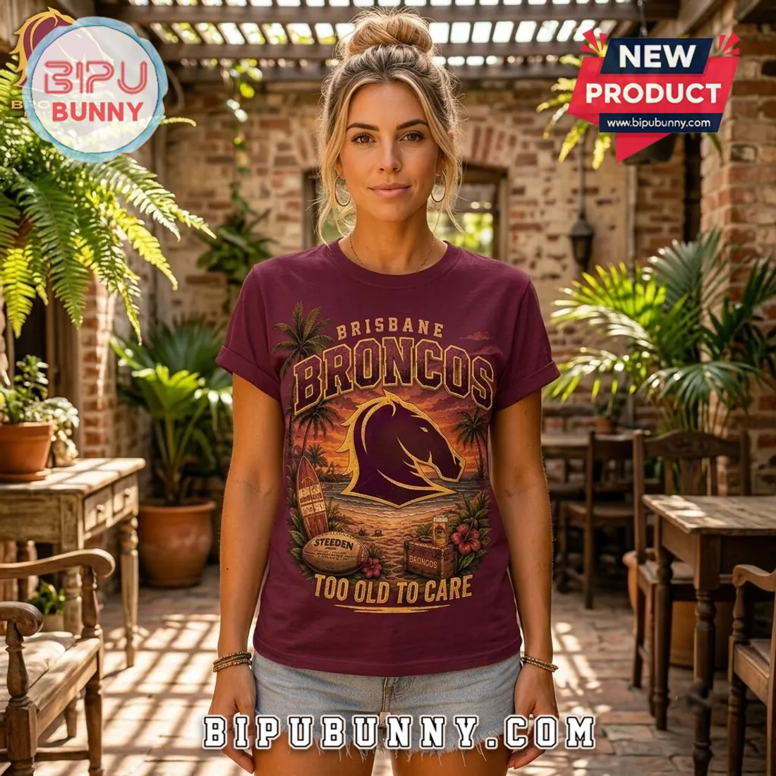 Brisbane Broncos Maroon Summer Mascot Shirt Brisbane Broncos Maroon Summer Mascot Shirt