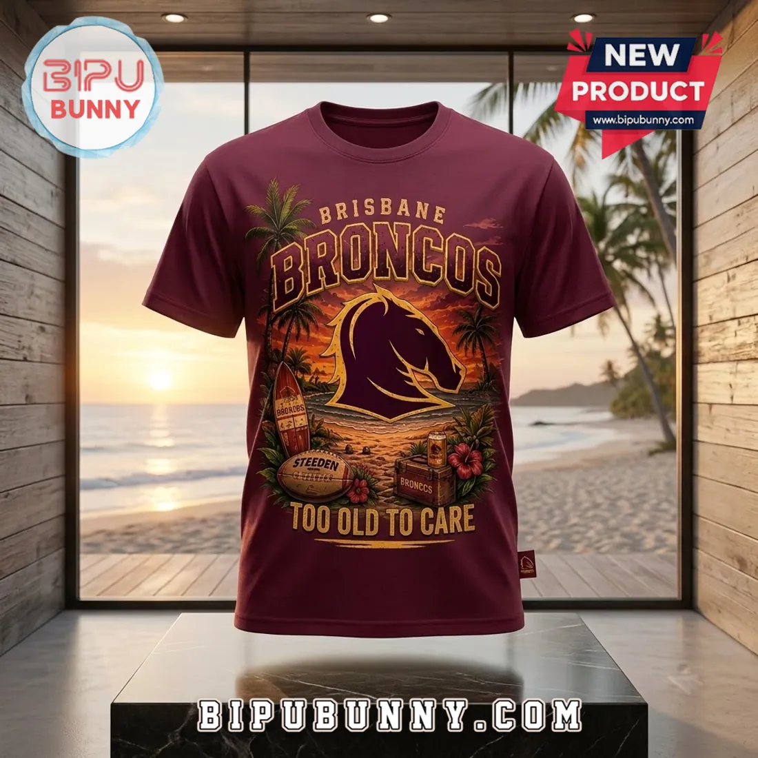 Brisbane Broncos Maroon Summer Mascot Shirt Brisbane Broncos Maroon Summer Mascot Shirt