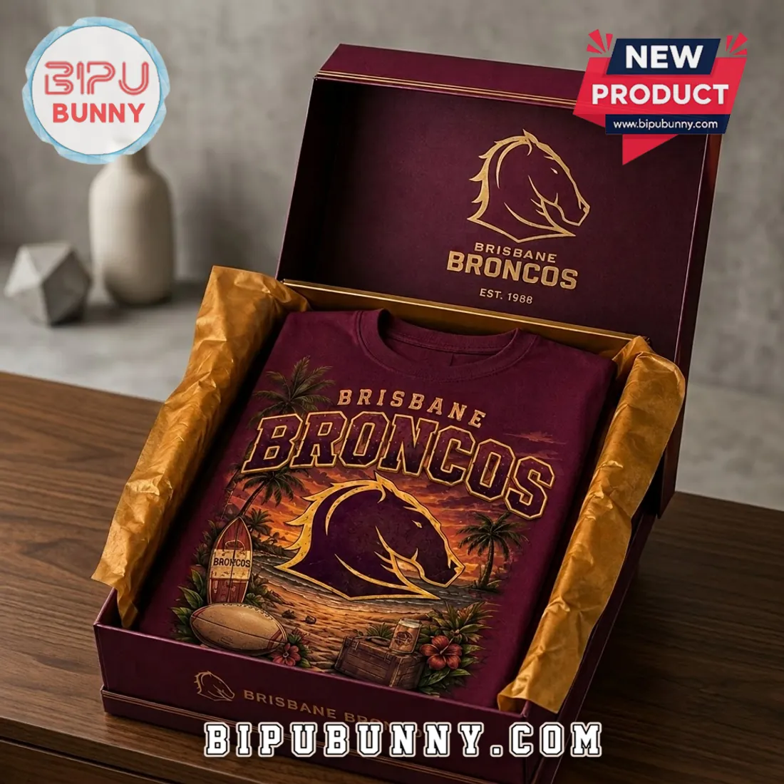 Brisbane Broncos Maroon Summer Mascot Shirt Brisbane Broncos Maroon Summer Mascot Shirt
