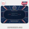 Buffalo Bills Embossed 300-Piece Poker Set mat featuring the team logo, red and blue geometric patterns, and card slots.