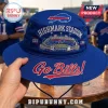 Buffalo Bills Highmark Stadium Boonie Hat in blue fabric featuring embroidered stadium graphic and Go Bills text.