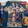 Buffalo Bills NFL Bills Mafia Hawaiian shirt with beige and blue floral patterns, team logos, and text graphics.