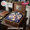 Buffalo Bills NFL Bills Mafia Hawaiian shirt with tropical graphics inside a wooden display box with a metal nameplate.