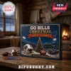 Buffalo Bills NFL Christmas Ornament Advent Calendar 2026 box with a stadium graphic and mini helmet on a wooden table.