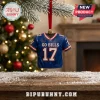 Buffalo Bills NFL Christmas Ornament Advent Calendar 2026 features a blue number 17 jersey hanging on a holiday tree.