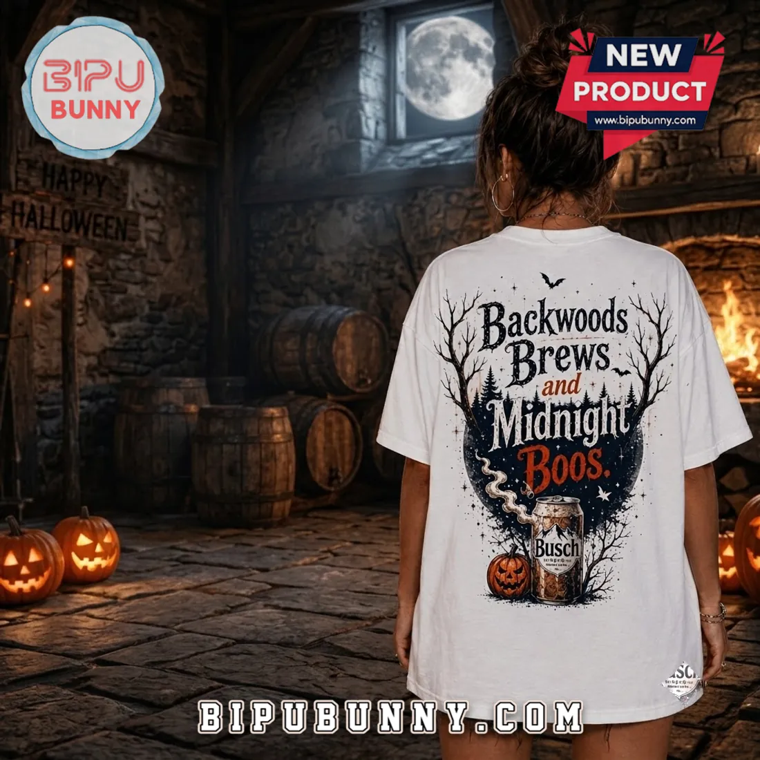 Busch Light Backwoods Brews Halloween T-Shirt Busch Light Backwoods Brews Halloween T-Shirt