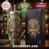 Canberra Raiders 45th Anniversary Tie Dye Stanley Tumbler with Viking logo, 1981-2026 dates, and matching black gift box.
