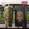 Canberra Raiders 45th Anniversary Tie Dye Stanley Tumbler with Viking logo, 1981-2026 dates, and Gio Stadium graphic.