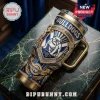Canterbury-Bankstown Bulldogs 40oz Stanley Tumbler featuring blue and gold team graphics, a bulldog mascot, and handle.