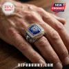 Canterbury-Bankstown Bulldogs 91st Anniversary Ring with blue center stone and silver bulldog mascot detailing.