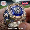 Canterbury-Bankstown Bulldogs 91st Anniversary Ring featuring a blue gemstone, bulldog mascot, and gold commemorative band.
