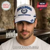 Canterbury-Bankstown Bulldogs Classic Cap in white with blue branding and embossed team logos on a male model.