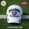 Canterbury-Bankstown Bulldogs Classic Cap in white with blue embroidered team logo and branding on green turf background.