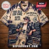 Carlton Blues AFL mascot Hawaiian shirt with beige palm tree background, team slogans, and vintage truck imagery.