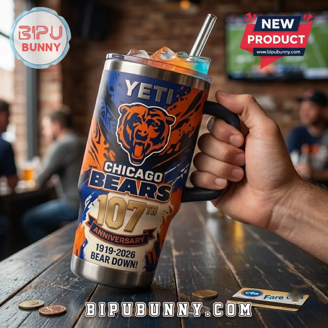 Chicago Bears 107th Anniversary Stanley Tumbler Chicago Bears 107th Anniversary Stanley Tumbler