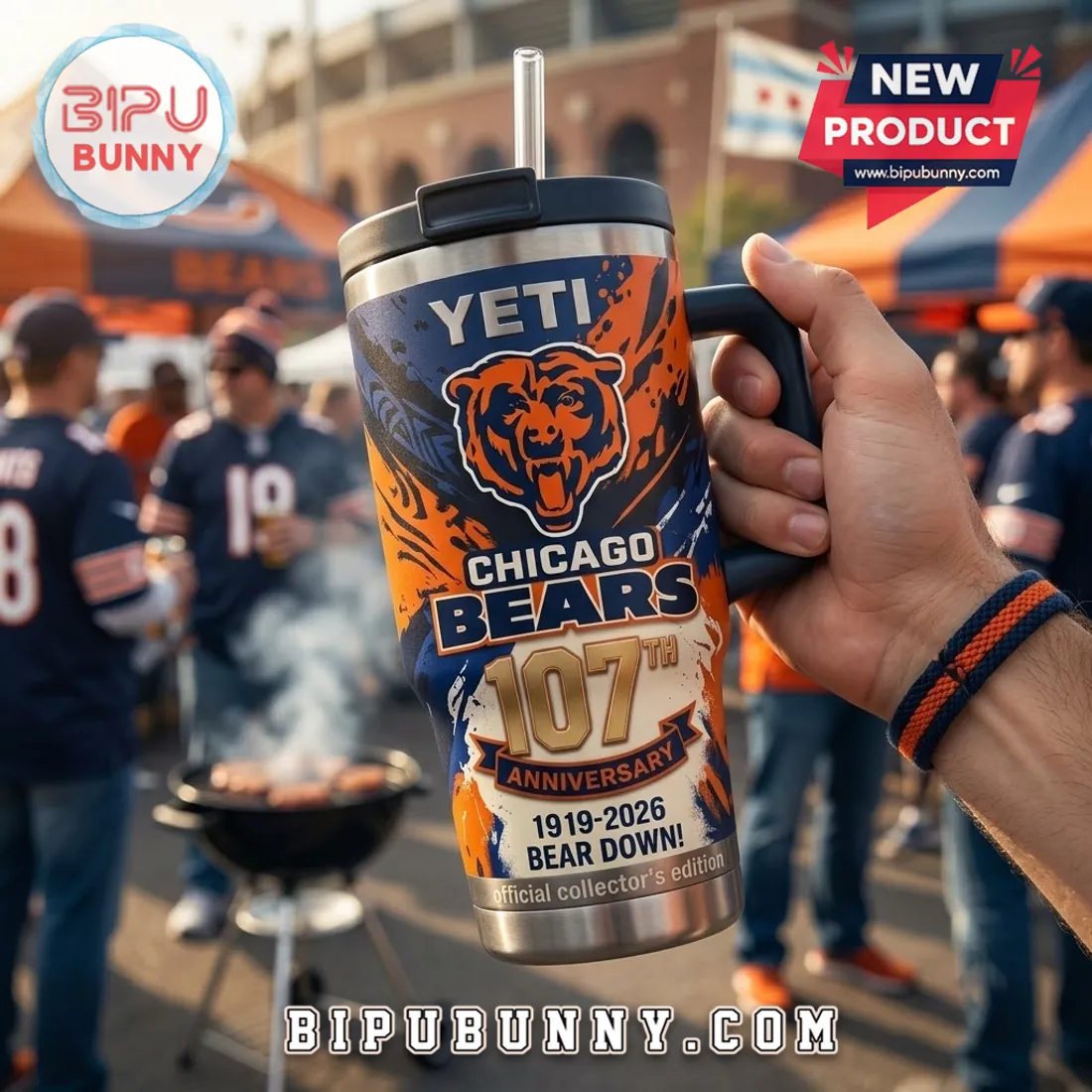 Chicago Bears 107th Anniversary Stanley Tumbler Chicago Bears 107th Anniversary Stanley Tumbler