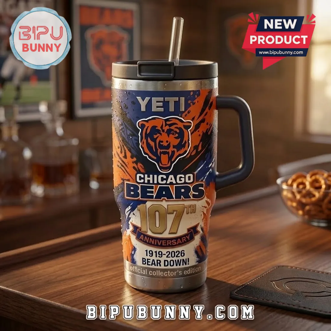 Chicago Bears 107th Anniversary Stanley Tumbler Chicago Bears 107th Anniversary Stanley Tumbler