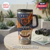 Chicago Bears 107th Anniversary Stanley Tumbler with navy and orange team graphics, logo, and 1919-2026 text on a table.