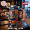 Chicago Bears 107th Anniversary YETI Stanley Tumbler with orange and blue tie-dye graphics and official team logo.