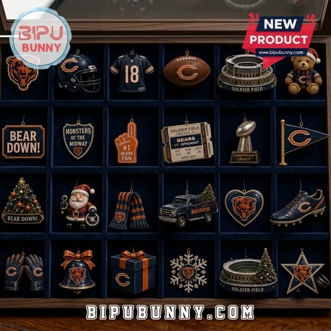 Chicago Bears 24 Days Ornament Advent Calendar Chicago Bears 24 Days Ornament Advent Calendar