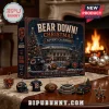 Chicago Bears 24 Days Ornament Advent Calendar box featuring Soldier Field, team football, helmet, and ornaments on a table.